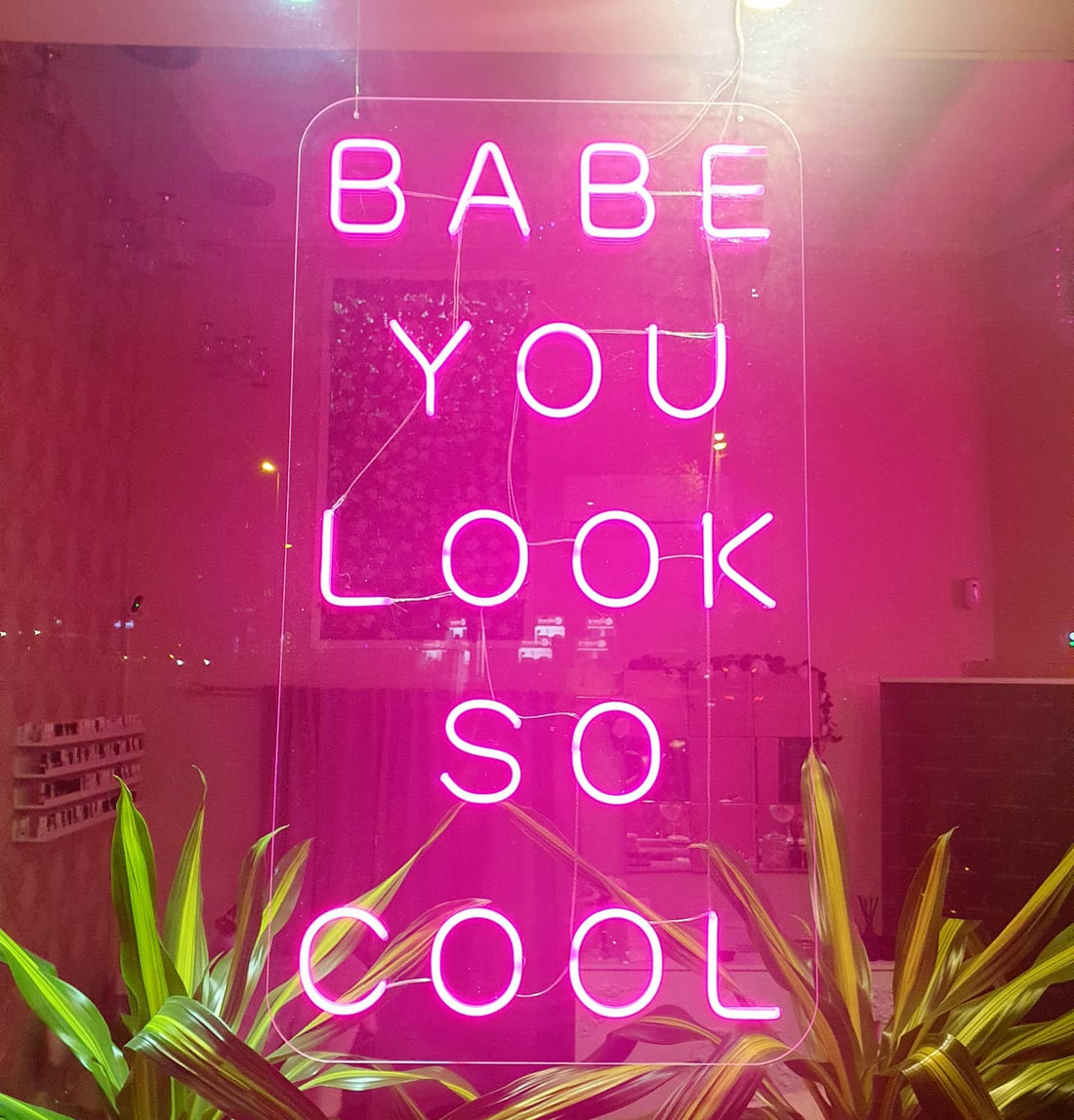 Babe You Look So Cool Neon Sign Baby You Look So Cool Neon Light Custom Neon Sign Gift for Her Bedroom Wall Decor
