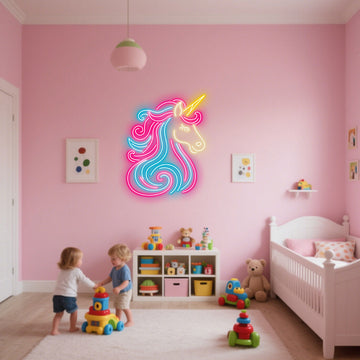 Unicorn Neon Light for Kids and Teen Girls, Pastel Wall Decor for Bedroom, Birthday Party or Fairy Theme Gift