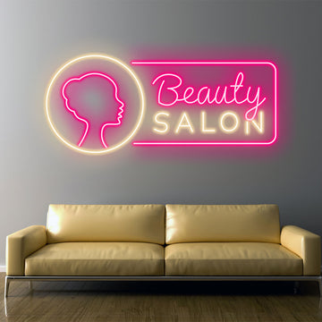 Custom Beauty Salon Neon Sign,Catching Pink and Gold LED Neon Light, Ideal for Beautifying Beauty Salons and spas.