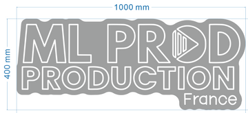 ML prod production France neon sign, cool white LED, EU adapter