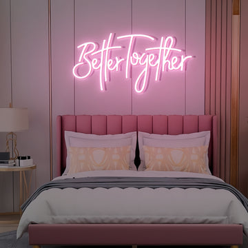 Custom Better Together Neon Sign – Romantic Wall Decor, Personalized Couple Gift, Aesthetic Home Accent