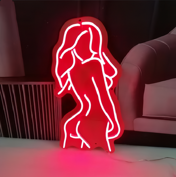 Custom Woman Back Neon Light – Artistic Curvy Female Silhouette, Modern Aesthetic Wall Decor, Gift for Art Lovers