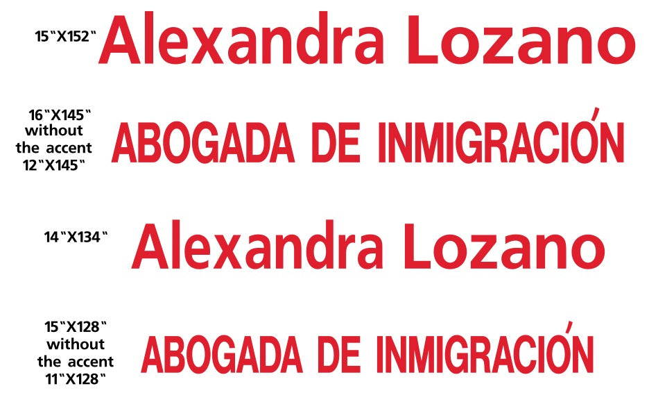 Balance Payment for 'Alexandra' Signs