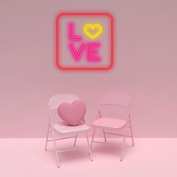 Romantic Neon Sign LED Wall Light, Love LED Neon Wall Art for Bedroom,Gift for Her,Neon Light for Valentine’s Day, Wedding
