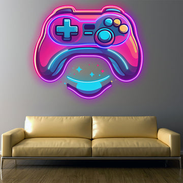 Game Controller Neon Sign, colorful Neon Game Controller Wall Art,Custom neon light,Ideal for game rooms, man caves, or esports lounges
