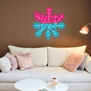 Let It Snow Neon Sign for Winter Decor, Perfect for Christmas Displays, Festive Gift for Holiday Lovers, Suits Homes and Shop Windows