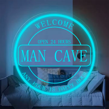 Custom Art Neon Sign Push Button Controlled Wall Mount Neon Man Cave Bar Sign for Home Party Kitchen Gathering Decor