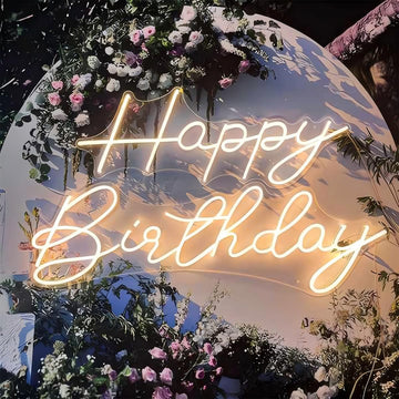 Custom Happy Birthday Neon Sign LED Light – Personalized Name Neon Lights for Birthday Party Decorations, Wall Decor, Gifts for Him Her Kids