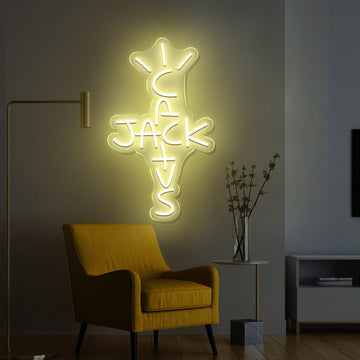 Cactus Jack LED Neon Sign Light – Custom Travis Scott Style Wall Decor for Bedroom, Bar, Game Room, Man Cave, Music Studio