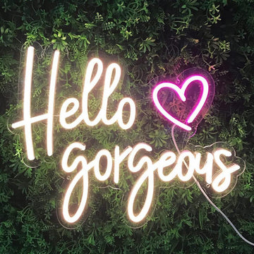 Hello Gorgeous Neon Sign Home Wall Decor Wedding Sign Indoor Neon Sign Beautiful Decor Night Light