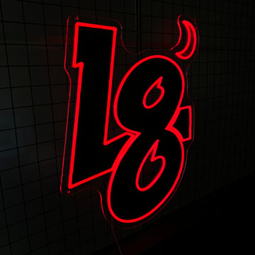 Custom 18 Neon Sign for Teen Room Decor Personalized LED Number Light for Birthday Celebration