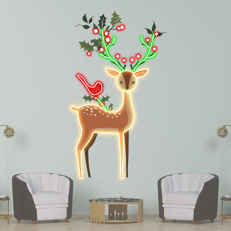 Christmas Elk Decoration - Spreading Christmas Cheer and Lighting Up the Holiday Season neon signs