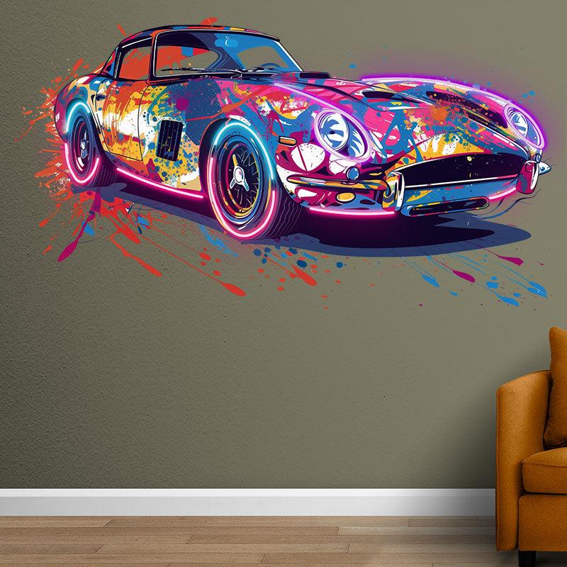 Low Chassis Cool Color Airbrush Coupe neon signs | Modern Art Style | Trend Setting Car Decoration | Perfect for Home, Office and Garage