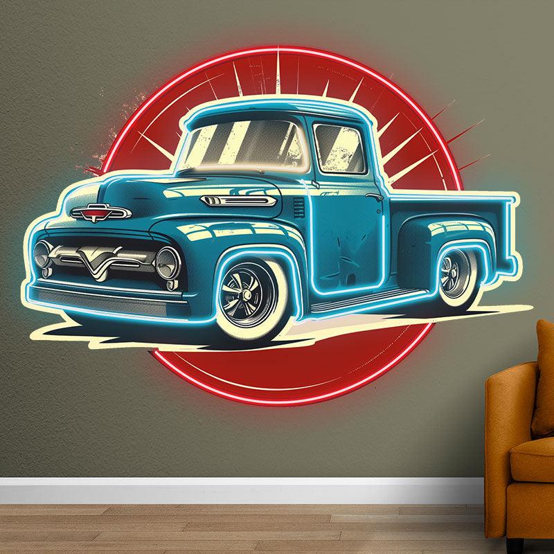 Classic Small Blue Pickup Truck | Vintage Style Car Models | Perfect for Collecting & Decorating | Ideal Home & Office Ornaments we neon signs