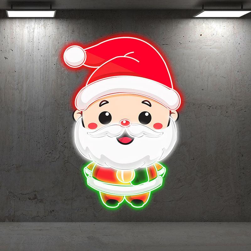 Cute Cartoon Santa Claus LED Neon signs | Long Beard Red Hat, Light Up the Holiday Cheer