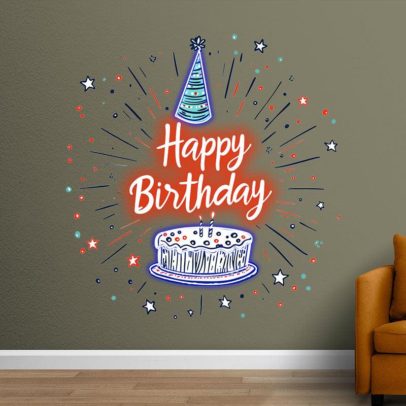 Happy Birthday Neon signs| LED Cake Decorating Lights | Creative Birthday Party Decoration | For Home & Celebration