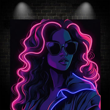 Diablo Style Fashion Girl Neon signs Light - Sunglasses shaped LED decorative light, cool light suitable for bedrooms, bars and creative spaces