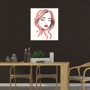 Cute Girl Front Profile LED Neon Sign - Closed Eyes with Red Hair - Perfect for Home Decor & Unique Gifts