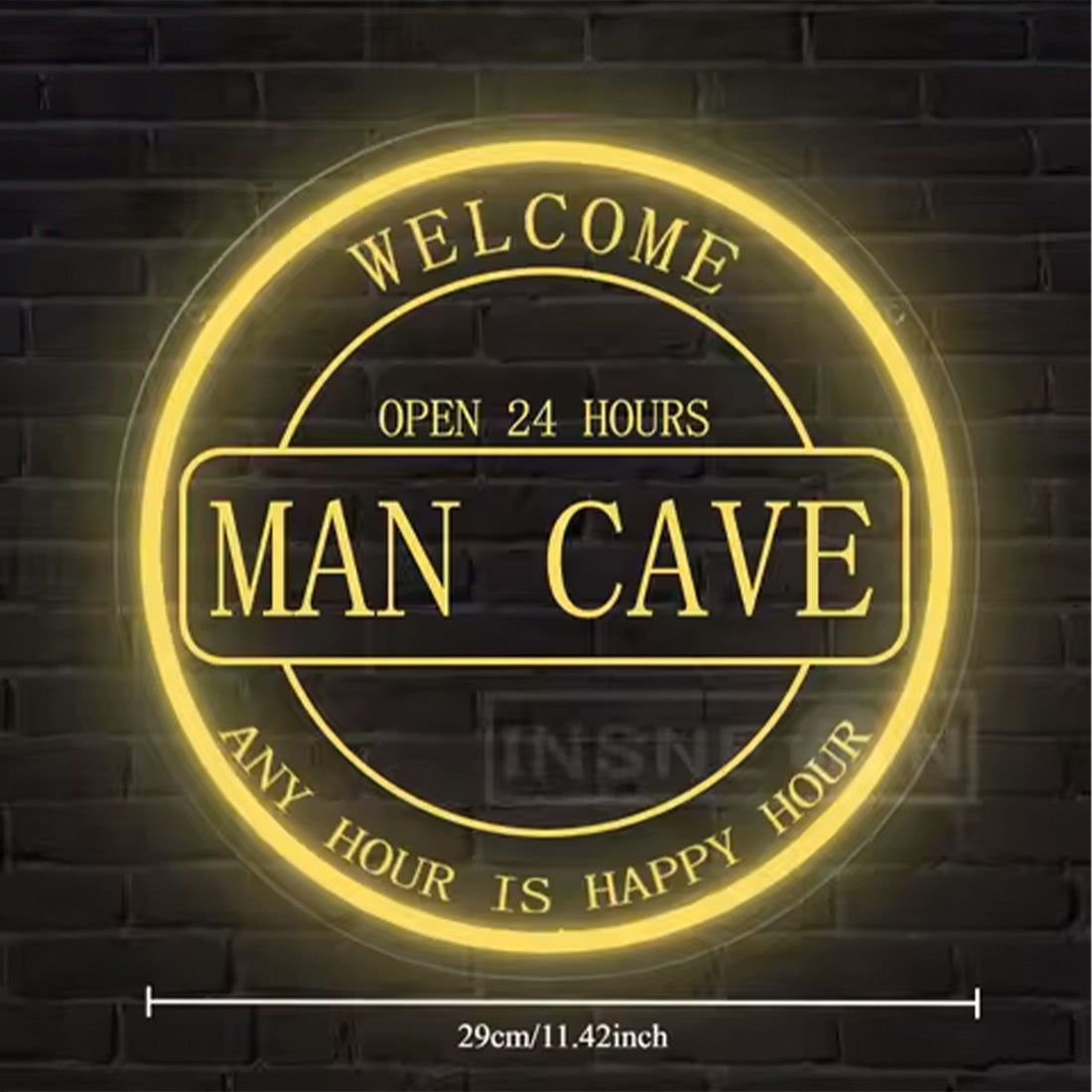 Custom Art Neon Sign Push Button Controlled Wall Mount Neon Man Cave Bar Sign for Home Party Kitchen Gathering Decor