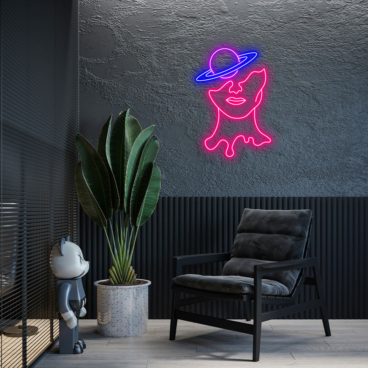 Celestial Face Moon Star Neon Wall Sign Bedroom Bar Aesthetic Decor LED Light Art Home Accent Cosmic Style Room Ornament