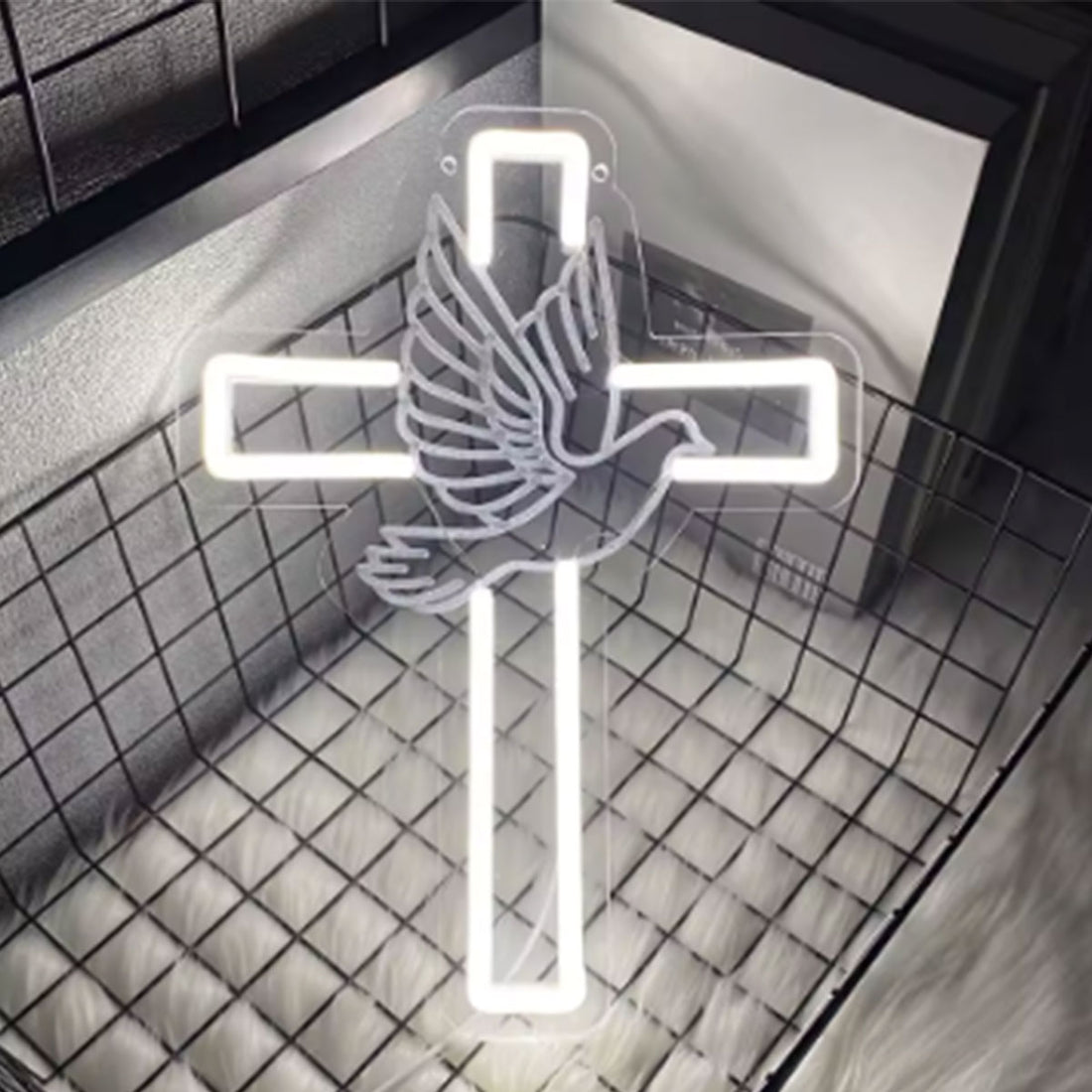 Cross Neon Sign Jesus LED Light, Brighter Wall Decor for Bedroom, Living Room, Wedding Gift
