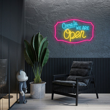 Come In We Are Open Neon Light Sign for Shops, Salons, Boutiques—LED Wall Decor Gift for Shopkeepers, Shoppers & Small Business