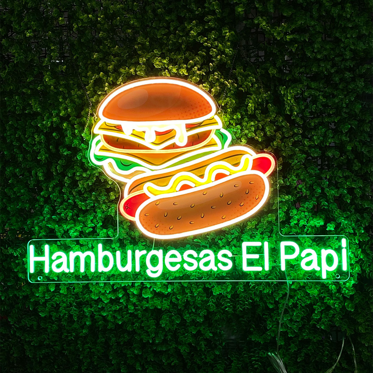 UV - printed Customized Hamburger and Hot Dog Neon Light, Suitable for Fast - food Restaurants and Food Markets, Perfect Gift for Fast - food Lovers