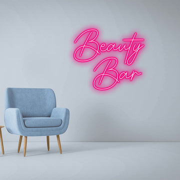 Vibrant Pink Custom Beauty Bar LED Neon Light,Perfect for Decorating Beauty Salons, Makeup Studios and Adding Glamour to Home Vanity Areas