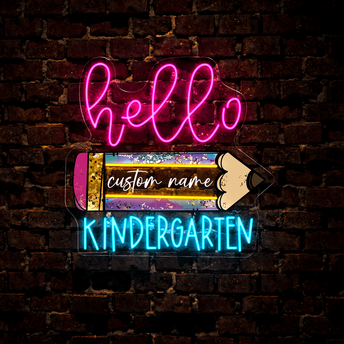 Hello Pencil Kindergarten Led Neon Sign