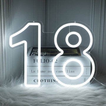 LED Number Birthday Neon Sign Birthday Party Number Decor