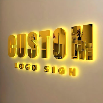 Backlit channel letters sign-Gold color