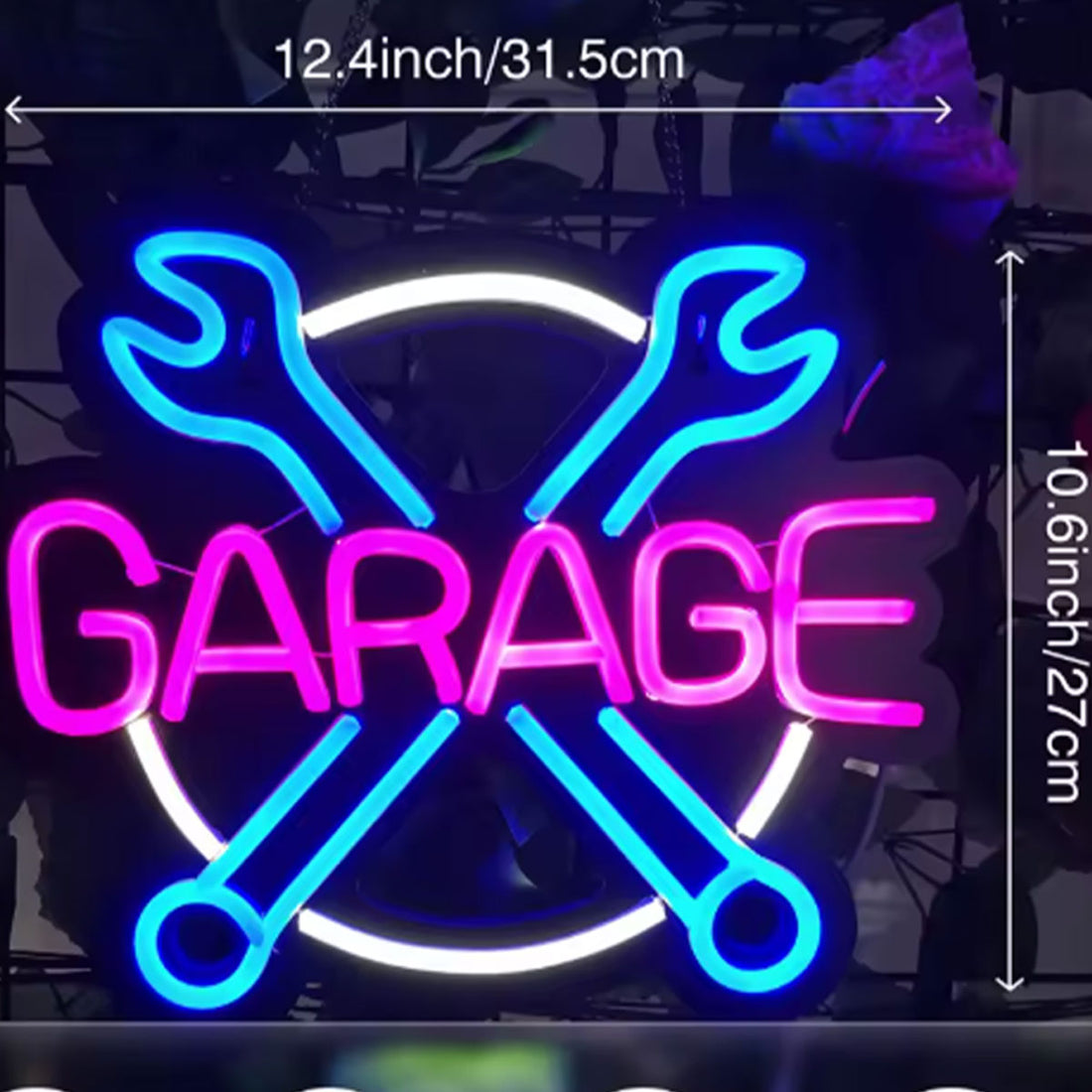 Premium Neon Garage Sign, LED Wall Decor for Car Garage, Workshop, Game Room, Brighter and Longer-Lasting