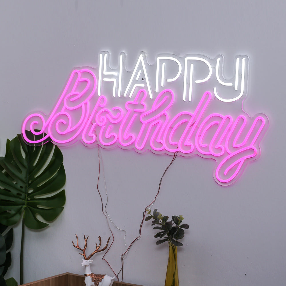 "HAPPY BIRTHDAY" neon sign, led neon sign board,flex neon sign for birthday party