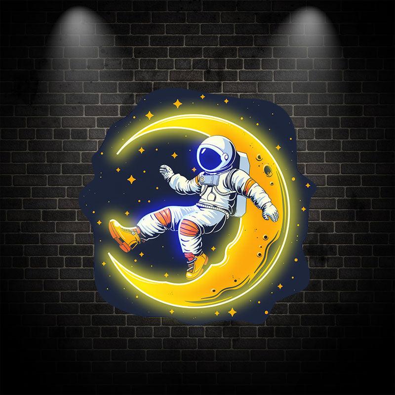 Lunar Explorer: Astronaut on the Moon Neon signs Light - Captivating LED Decor for Space Enthusiast