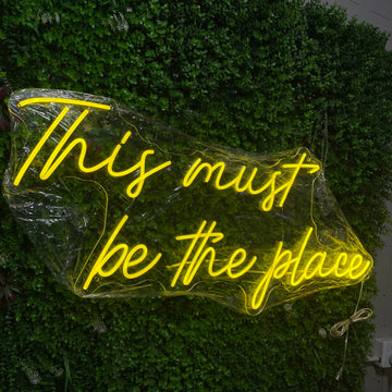 This Must Be The Place Neon Sign, Custom LED Neon Night Light, Wedding Sign, Birthday Decor, Girl Bedroom Wall Art Neon, Home Bar Decor, Office Wall Hanging, Christmas Gift