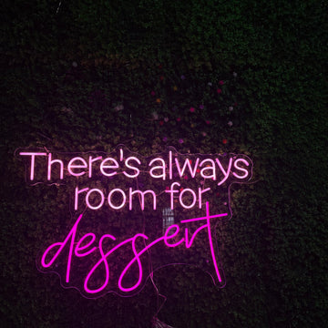 There's Always Room for Dessert Neon Sign Custom Neon Sign Bakery Sign Baking Bread Shop Decor Led Light Cafe Dessert Decor Welcome Sign Open Neon Sign