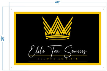 Elite backlit sign, mirror gold acrylic border, clear acrylic on the outside boarder, UV print black