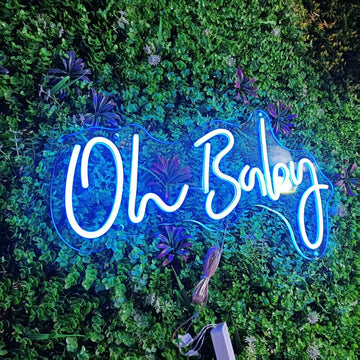 Oh Baby Neon Sign Custom Wall Light, Led Sign Personalized Gifts for Her, Neon Light Baby Shower Wall Decor, Led Light Baby Gifts