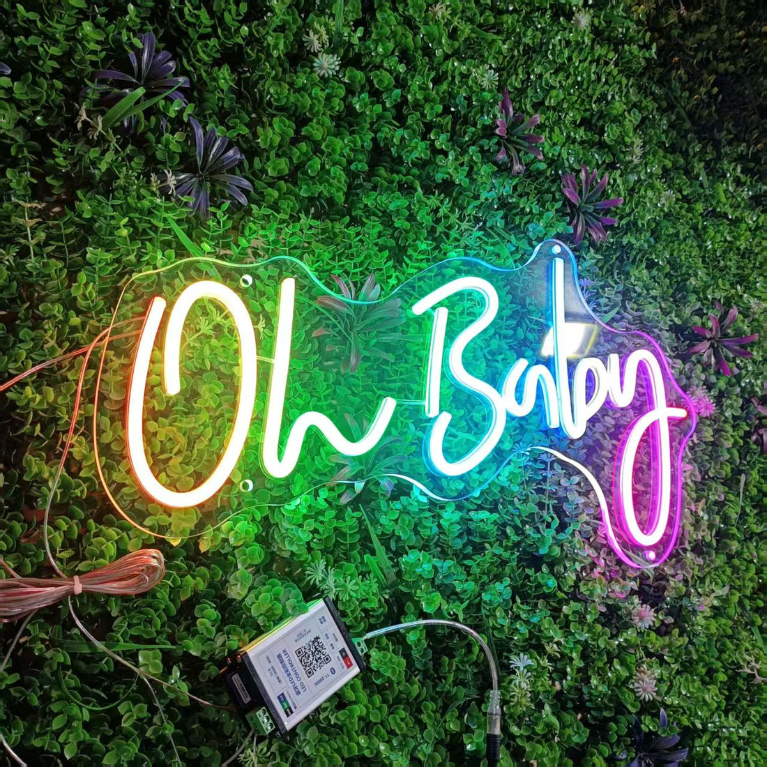 RGBW 'Oh Baby' Neon Sign – Color-Changing LED Light for Baby Shower, Gender Reveal, Nursery & Party Decor