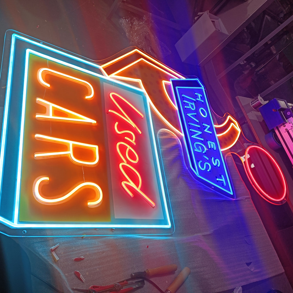 Used Lead Sign Custom Used Car Neon Sign – Retro Car Dealership Style | Personalized