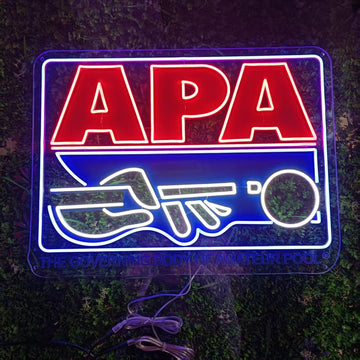 Custom neon sign,Vibrant Red, Blue and White Acrylic Neon Sign, Ideal for Pool Halls and Billiard Venues to Showcase Identity