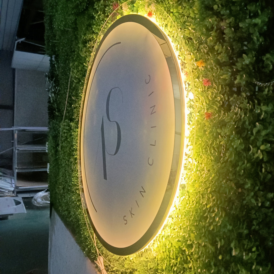 Custom Acrylic Backlit Sign, Restaurant Logo Salon Sign, Round Backlit Company Hair Studio Sign, Bar LED Neon Light, Acrylic Signs