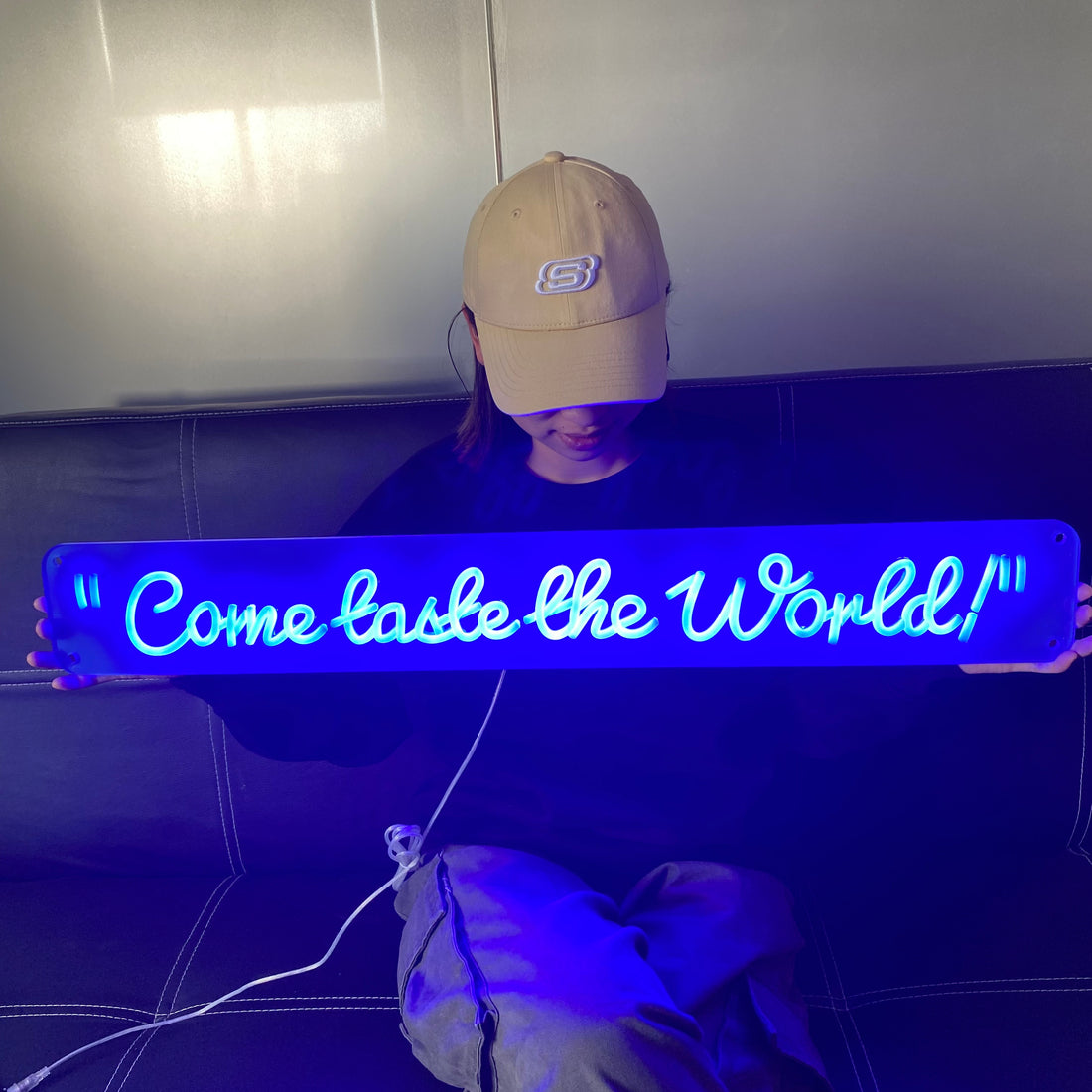 Custom neon light,Vibrant Blue LED Neon Sign,Wall Decoration Art, Ideal for coffee shops, cafes, and fast - food joint