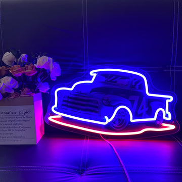 Custom Car Neon Light,Blue and Red LED Signs,Gift for car enthusiasts,Wall decor art, Ideal for car store and Teenager Bedrooms