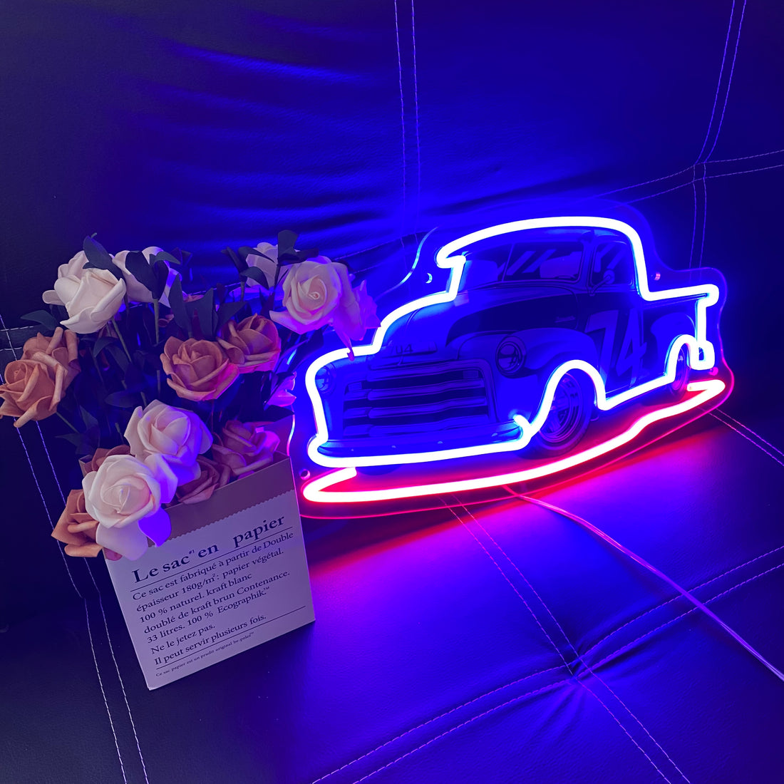 Custom Car Neon Light,Blue and Red LED Signs,Gift for car enthusiasts,Wall decor art, Ideal for car store and Teenager Bedrooms