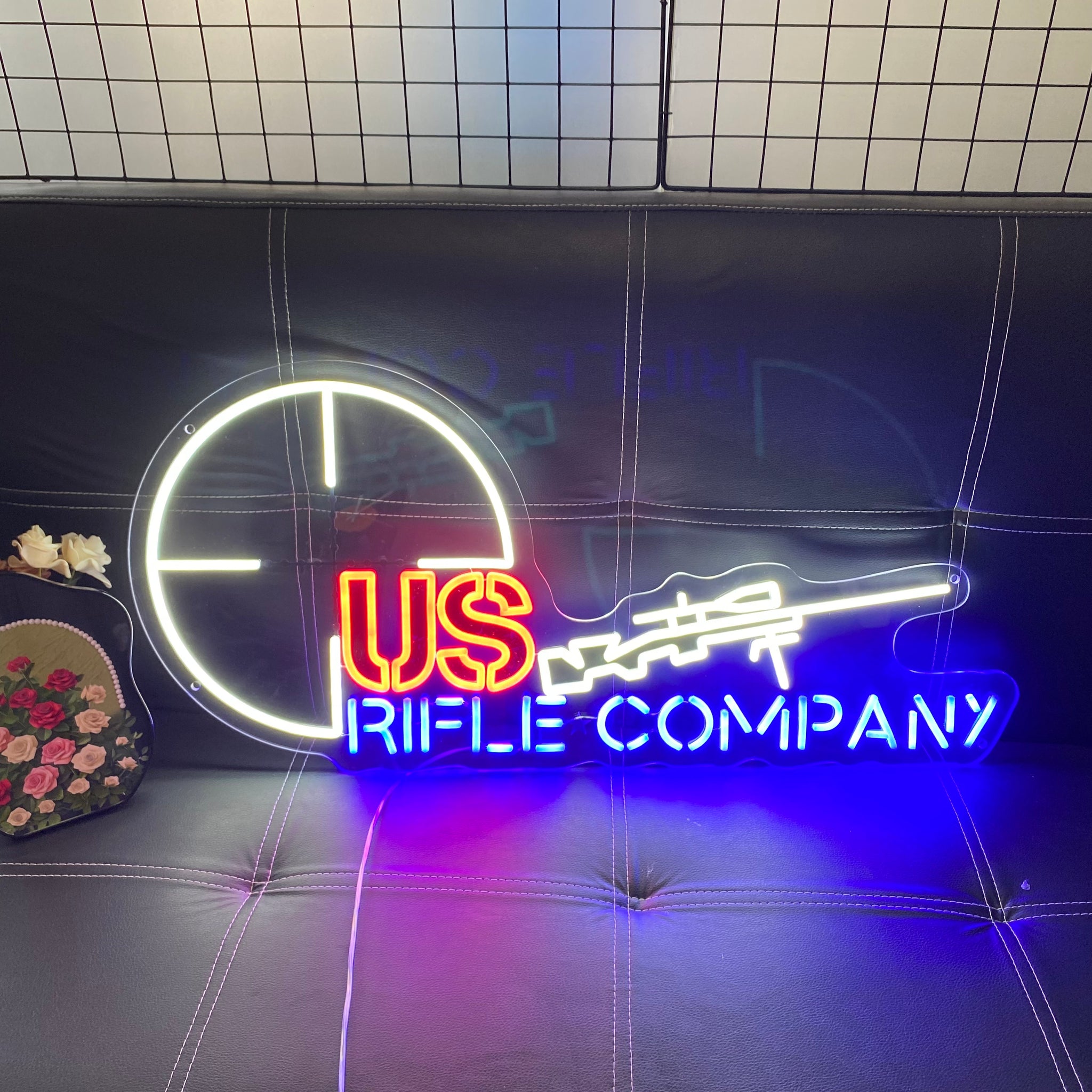 Custom Rifle - themed Neon Sign,Personalized Brand LED Neon Light,Hunting Venue Decoration,Ideal for Gun Stores, Shooting Ranges