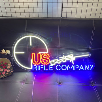 Custom Rifle - themed Neon Sign,Personalized Brand LED Neon Light,Hunting Venue Decoration,Ideal for Gun Stores, Shooting Ranges