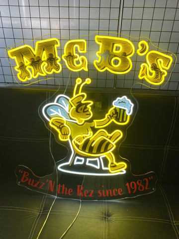 Custom Bee - themed Neon Sign,vibrant yellow Neon Light,Store decorations,perfect for bars, pubs,and casual dining spots