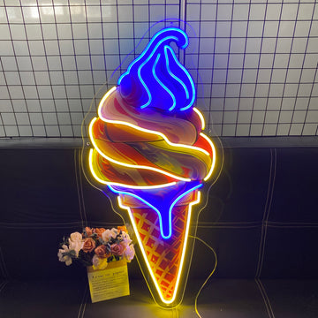 Ice Cream Neon Sign Ice Cream Shop Decor Restaurant Wall Light Gift for Ice Cream Lover Summer Decor