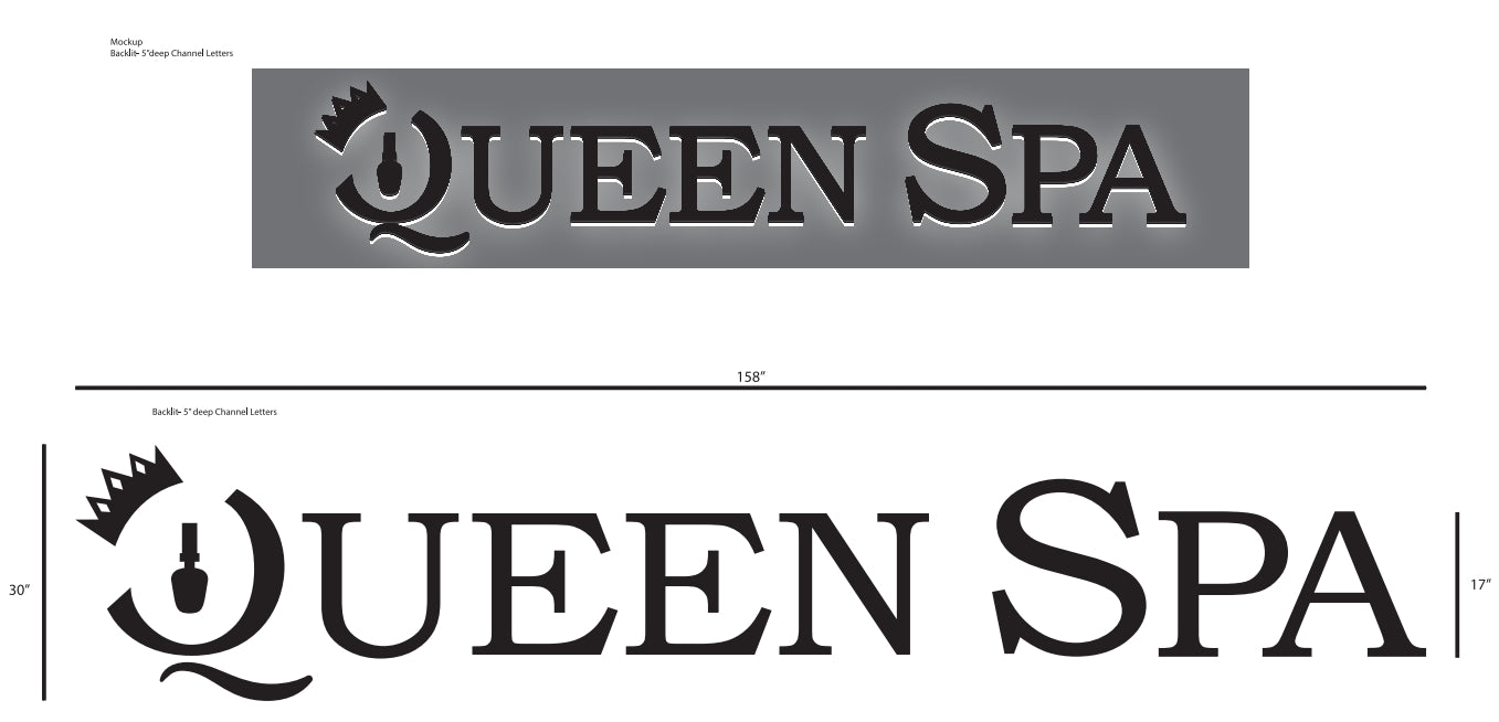 Backlit channel letters without acrylic back, white LED backlit light